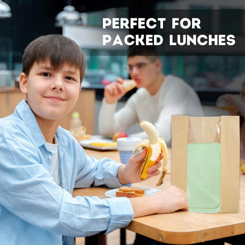 50 Sourdough Bread Bags For Homemade Loaf Kraft Brown Paper Bread Bags with Window and Square Bottom Large Bakery Bag