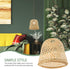 24cm Cabilock Bamboo Woven Lamp Shade, Handmade Weave Lampshade Natural Wicker Chandelier Lamp Cover Boho Lamp Shades
