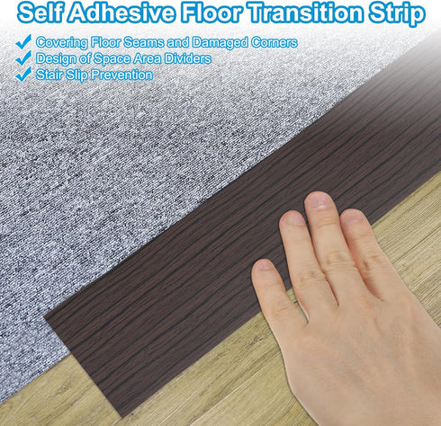 3 6.6 PATIKIL Self Adhesive Floor Transition Strip in x Ft, Vinyl Laminate Floor Flat Divider for Joining Floor Gaps