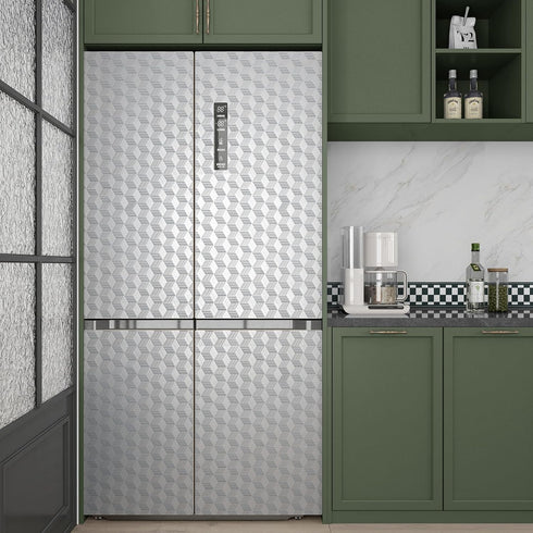 15.8inx23ft ReWallpaper Stainless Steel Backsplash Wallpaper Peel and Stick Oil Resistant Brushed Silver Contact Paper