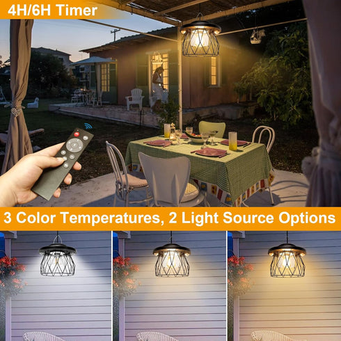 16.5ft Dimmable AEQ Solar Shed Light Outdoor Work Day/Night, Gazebo Lights Solar Hanging Lights for Porch Barn Chicken