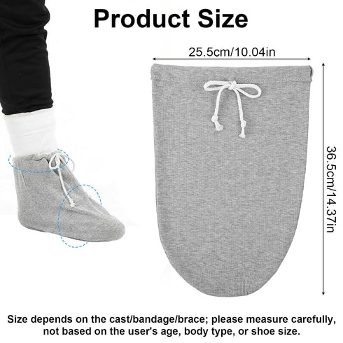 Axafazup 1 Pack Washable Plaster Sock, Ankle Wound Protector, Cast Sock Cover for Foot Leg, Adjustable Drawstring