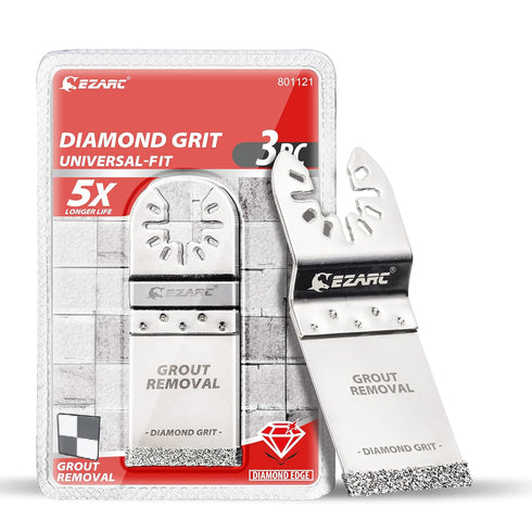 EZARC Diamond Oscillating Blade, Flush Cutting Multi Tool Saw Blades for Grout Removal, 3-Pack