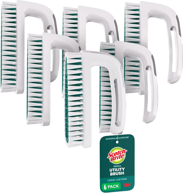 Scotch-Brite Small Utility Brush, Long Lasting Dish Brush with Handle for Scrubbing