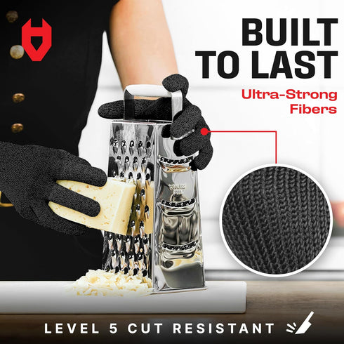 NoCry Cut Resistant Work Gloves for Women and Men, Comfortable Food Grade Kitchen Cooking Gloves