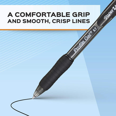 Paper Mate Gel Pen Profile Retractable Pen - 0.7mm Red - 12 Count