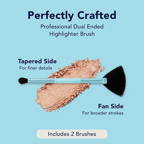 Dual Ended Highlighter Brush, 2 Pack for Versatile Highlighting