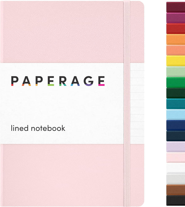 PAPERAGE Lined Journal Notebook, Blush, 160 Pages, Medium 5.6x8 in - Hardcover for Work & School