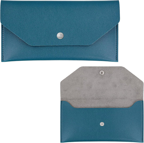 Leather Cash Envelope Wallet, Blue Cash Holder Wallet, Practical Reusable Money Organizer Pouch for Budget