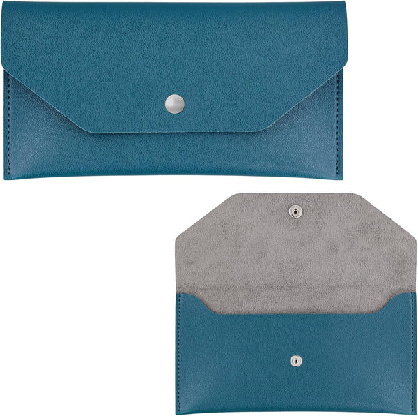 Leather Cash Envelope Wallet, Blue Cash Holder Wallet, Practical Reusable Money Organizer Pouch for Budget