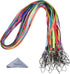 Wisdompro 30 Pack Colorful 17 inch Nylon Neck Lanyard Strap with J-hook for Keys, ID Badges, USB Flash Drives