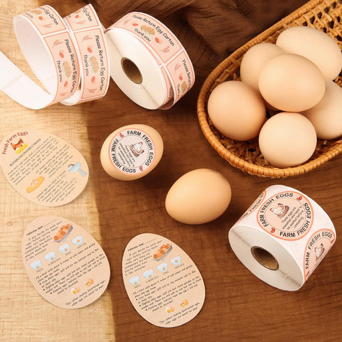 MOMOTONX Packaging Set 500 500 200 Fresh Farm Egg Includes Farm Fresh Eggs Carton Labels, Please Return Carton Labels