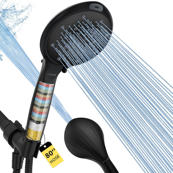 FASDUNT Filtered Shower Head with Handheld, High Pressure 8-Mode Handheld Showerhead with