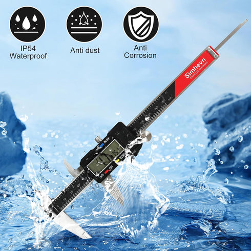 Digital Caliper Measuring Tool, Large LCD Screen, Easy Switch Inch/MM/Fraction, 6inch/150mm & 8inch/200mm