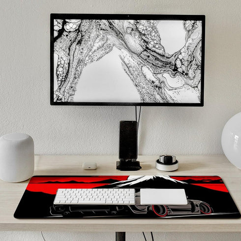 Large Mouse Pad Gaming Anime Rx7 JDM Black Mountain, Extended Keyboard Computer Pad, 40x90cm