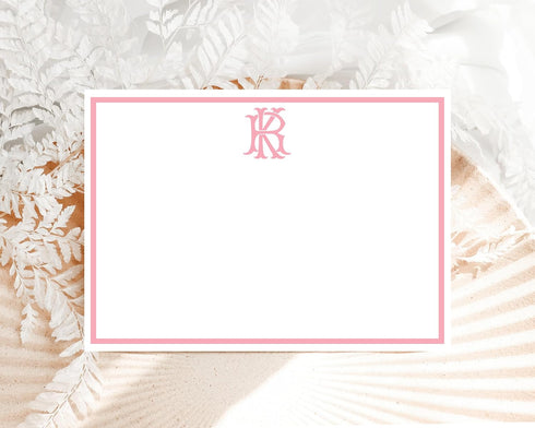 Designing Moments Monogrammed Set 10 1 (23-57)) Monogram Stationery, Personalized Note Cards, Flat Cards, Thank You