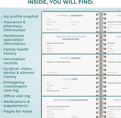 Clever Fox Personal Health Record Keeper Medical Care Planner Wellness & Medication Tracker Journal for Patients