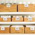 Talented Kitchen 8 Pack Metal Basket Labels Clip On Holders with 70 Labels for Organizing Home, Bathroom, Linen Closet