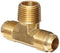 Anderson Metals-04045-0404 Brass Tube Fitting, Tee, 1/4" Flare x 1/4" Flare x 1/4" Male Pipe