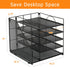 Desk Organizers and Accessories - 5-Tier Paper Letter Tray Organizer with File Holder for Office Supplies