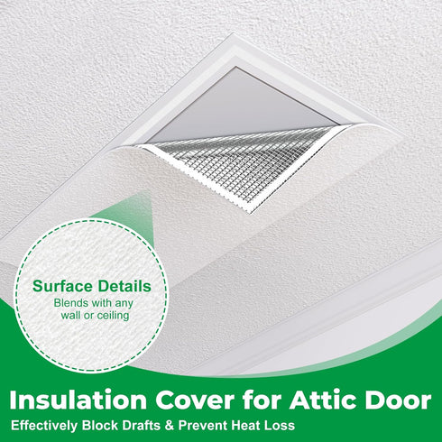 39" 39", Forestchill Attic Door Insulation Cover, Attic Stairs Ceiling Shutter Seal Cover with Velcor Strips, Air Tight