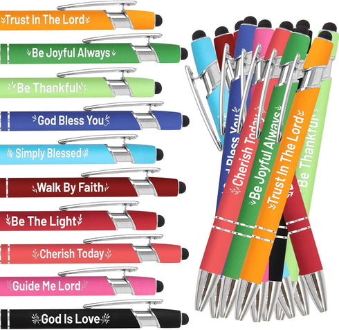 Fancy Land Christian Pens Scripture Ballpoint Pen Religious Pen with Inspirational Bible Verse for Women Men Colleague Coworker Office Favors 10 PCS