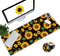 Large Gaming Mouse Pad with Stitched Edges, Non-Slip Desk Pad Protector, Cute Sunflower Yellow Decor for Home Office