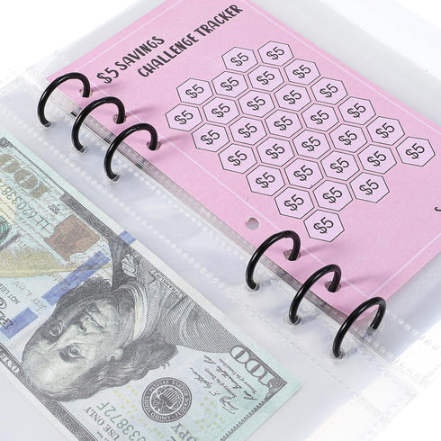 Matwsec 48 100 6 A6 Sheets Envelopes Money Saving Challenge Binder Trackers, Ring Binder Savings Challenge Trackers