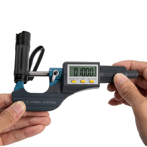 Beslands Digital Micrometer 0-1" / 0-25mm Gauge with 0.00004" / 0.001mm Thickness Measuring Tools and Case