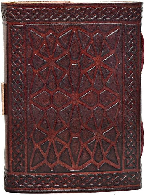 cuero 3 Moon Blue Lapiz Embossed Vintage Leather Journal, 240 Pages of Antique Paper