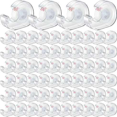 Yahenda 64 Pcs Invisible Tape - Refillable Dispensers, 0.7 x 985 Inches Transparent Tape for Office Home School
