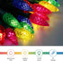 C6 33ft 100 29V 8 WATERGLIDE Christmas Lights, LED Faceted String Lights Green Wire Fairy Lights with Safe Adaptor