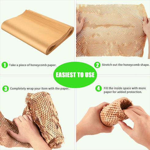 Packing Paper Sheets For Moving, MINHAO Honeycomb Packing Paper with 1.6X Stretchability for Shipping and Protecting