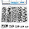 smseace 140Pcs 304 Stainless Steel Acorn Nuts Assortment Kit 6-Sizes M3/M4/M5/M6/M8/M10 Bolt Covers