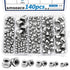 smseace 140Pcs 304 Stainless Steel Acorn Nuts Assortment Kit 6-Sizes M3/M4/M5/M6/M8/M10 Bolt Covers
