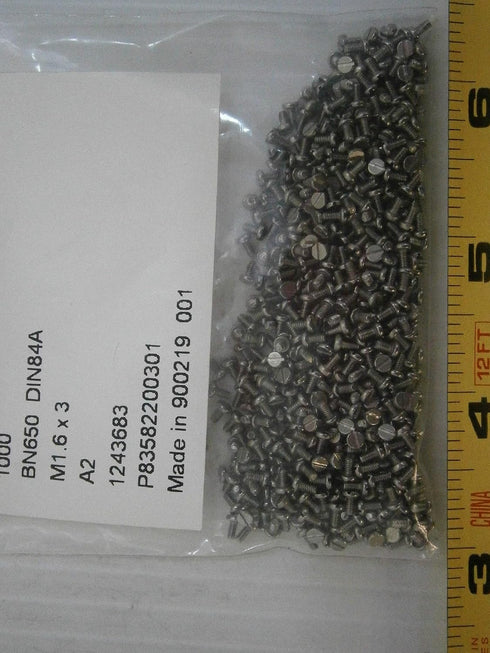 Generic New Pack of M1.6 x 3 Steel Screw Cheese Head Slotted DIN84A