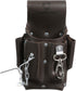 Southwire POUCH4 Leather Tool Pouch, 5 Pocket with Electrical Tape Chain, Dark Brown