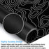 Black Topographic Map Extended Large Mouse Pad, XXL Gaming Desk Mat, 31.5x15.7inch with Stitched Edge for Home Office