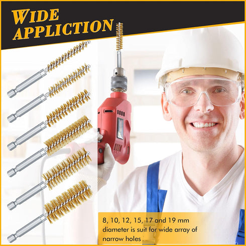24 Pieces Bore Brush for Drill, Wire Cleaning Brush Set, Stainless Steel Cleaning Brush for Power Drill