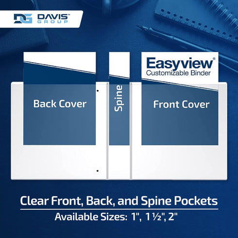EasyView Premium 1.5-Inch Binders, 3-Ring Binders with Clear-View Covers, Pack of 4 for School, Office, or Home