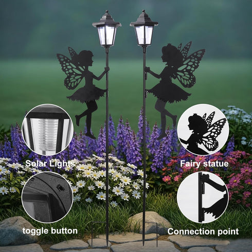 ZKLiLi Fairy Solar Garden Light,Outdoor Garden Fairy Decor Waterproof Large Hanging Lantern Decorations for Patio Yard