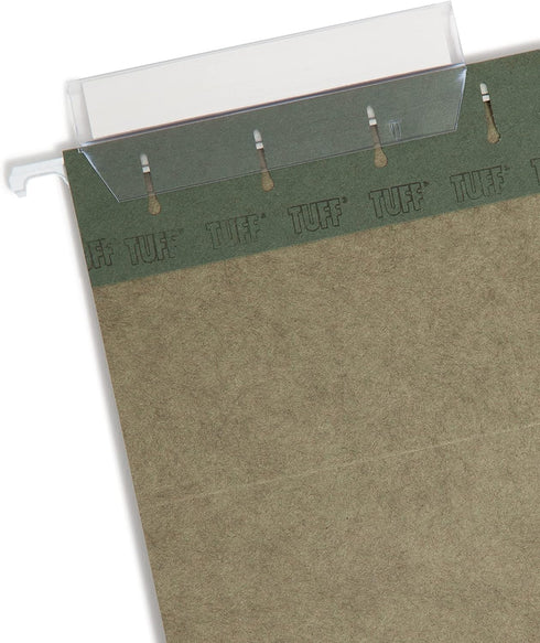 Smead TUFF Hanging File Folder, Letter Size, Standard Green, 20 per Box with Easy Slide Tab