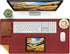 Bloss Red Leather Desk Mat Protector,Large Mouse Pad,Dual-Side Use Mouse Pads,Office Desks