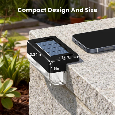 16 Packs, Solar Deck Lights Outdoor Solar Powered LED Step Lights Waterproof Outdoor for Deck, Step, Fence, Wall