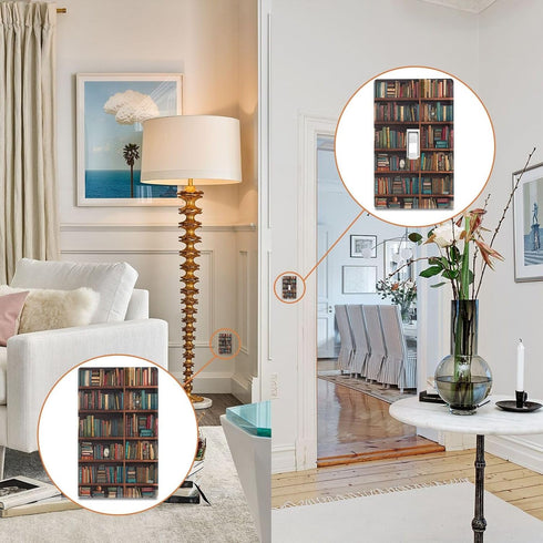 Jihqo 2-Gang, 2.76" 4.53" Vintage Bookshelf Wall Plates for Outlet, Toggle Light Switch Plate Duplex Outlet Covers