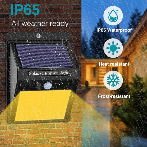 2 Pack Solar Motion Lights Outdoor - 100LED Wireless IP65 Waterproof Security Lights for Front Door and Backyard
