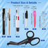 6 Pack Set, 2 6'' 3 Enhon Nurse Tools Rechargeable Pen Light with Two LED Sources and Pupil Gauge, One Medical Scissors