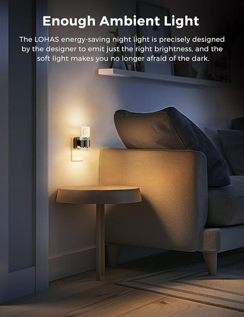 Light,Dimmable 2 Pack 0-100 3000K L LOHAS LED Night Night Lights Plug into Wall, Acrylic Nightlights with LM Adjustable