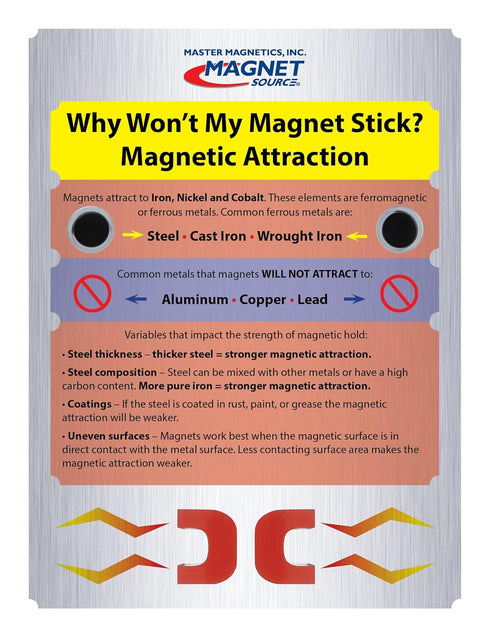 Master Magnetics Heavy-Duty Ceramic Round Base Magnet with Knob Pack, 4-Pack, 16 lb Pull Each, Nickel-Plated