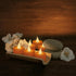 Pack 12, 1.5(W) 1.65(H), FURORA LIGHTING Orange Glitter LED Tealight Candles of Flameless Flickering Tealight Candles